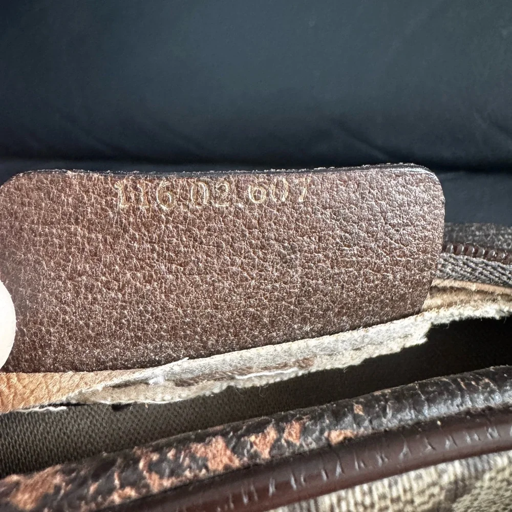Gucci Beige and Brown Monogram Pouch Preloved Used - Picture 10 of 17